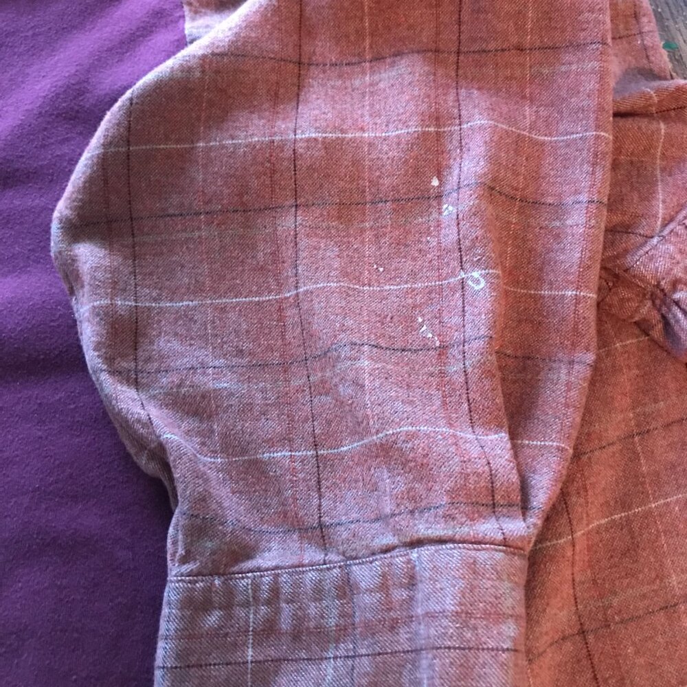 Upcycled Flannel Shirt Oversized Autumn Graphics Spliced Tee Fits XL 2X 3X - Picture 8 of 13